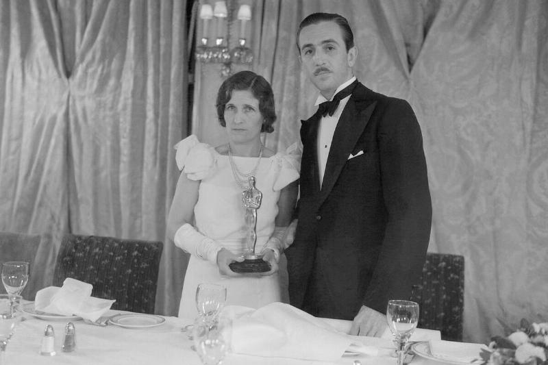 Mr. and Mrs. Walt Disney Posing at Banquet Table