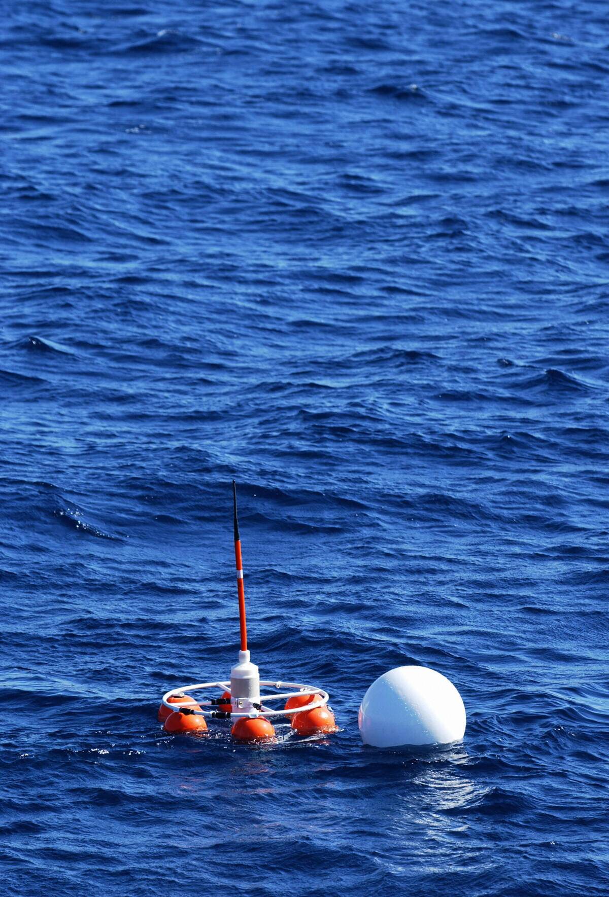 Picture dated 15 January 2004 shows one of the four new hydrophone buoys in the search for the black boxes of the Flash Airlines charter plane which crashed shortly after take-off from Sharm El-Sheikh and killed all 148 people aboard.