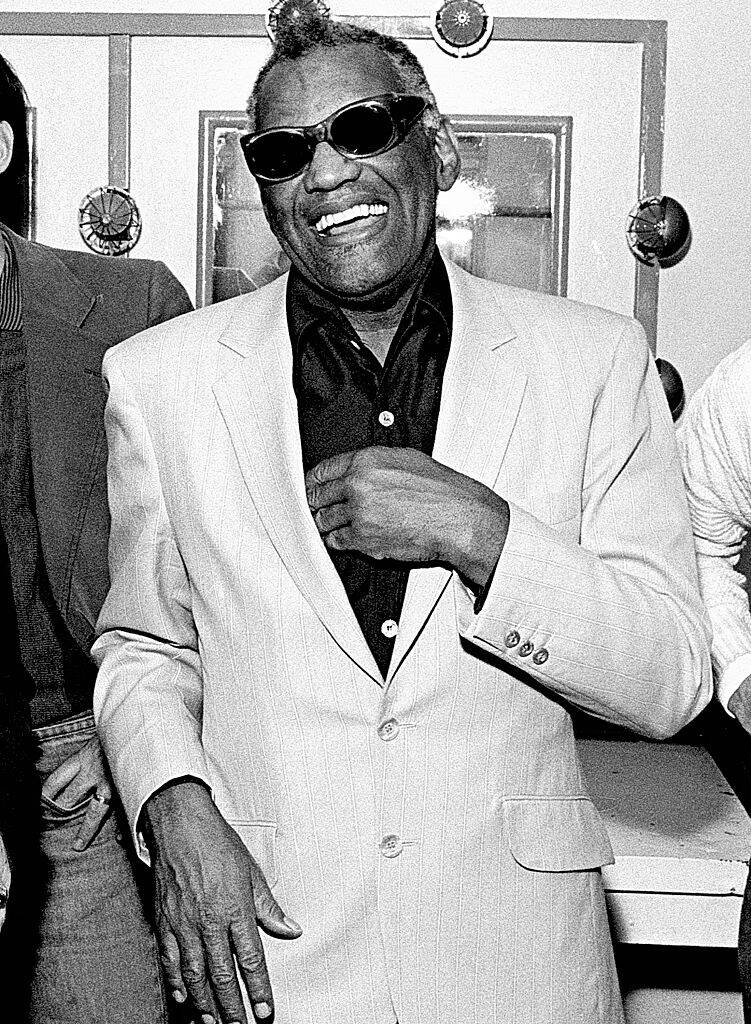 ray charles black and white photo