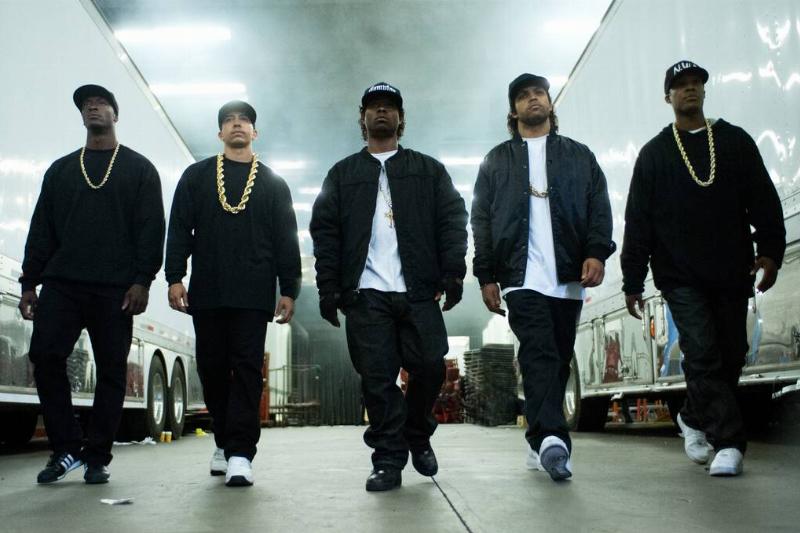 five men walking in straight outta compton