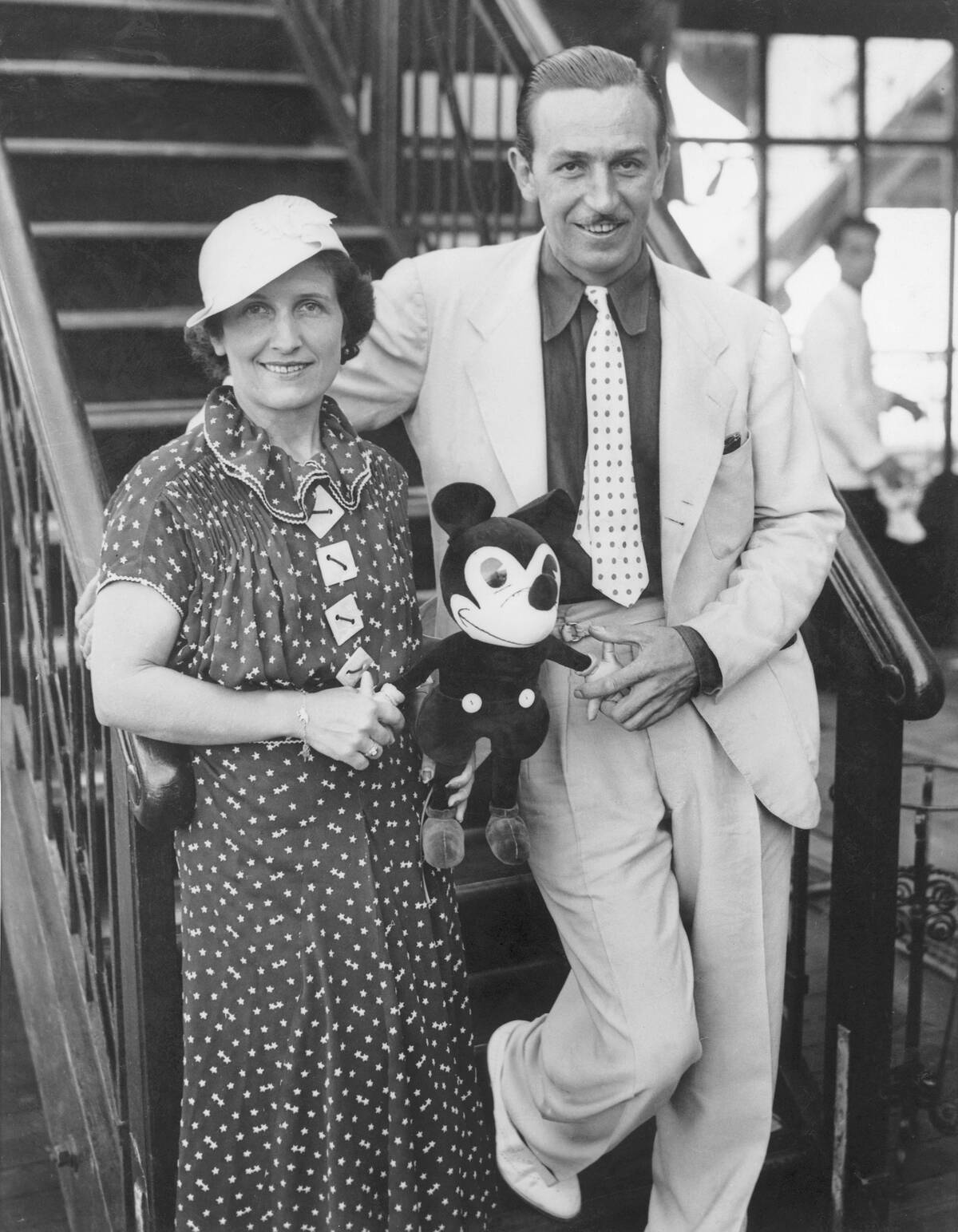 Walt and Lillian Disney with Mickey Mouse