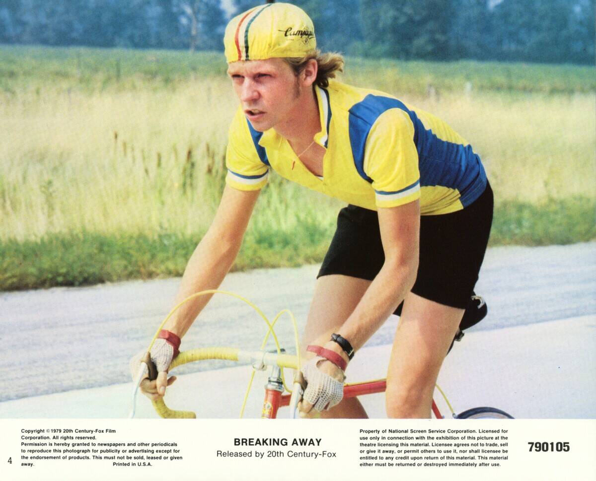 dennis christopher riding a bicycle in breaking away