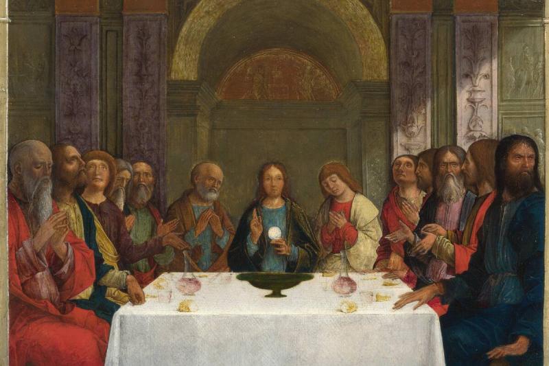 The Institution of the Eucharist, c.1490-1495. Artist: De' Roberti, Ercole (c. 1450-1496)
