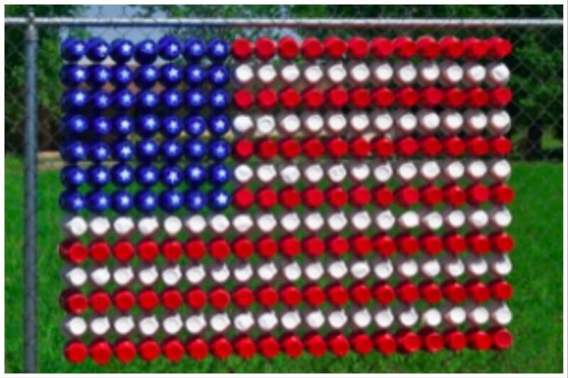 Plastic cup fence art