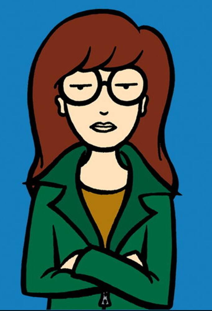 daria cartoon on blue background