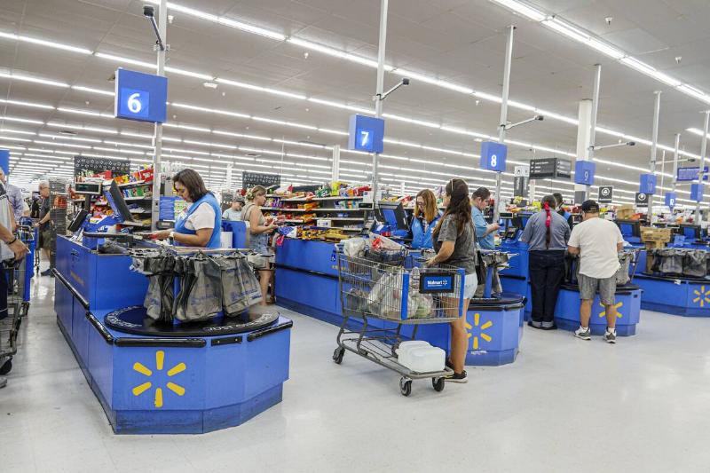 Miami, Florida, Hallandale Beach, Walmart store, cashier and check out counter Miami, Florida, Hallandale Beach, Walmart store, cashier and check out counter