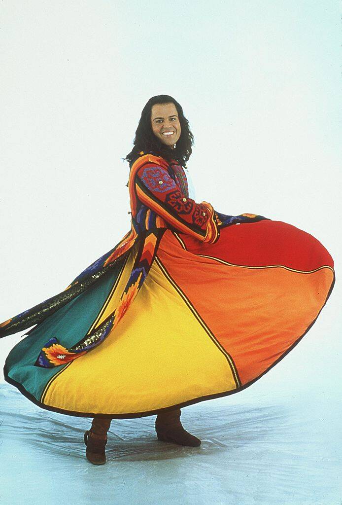 man in a colorful outfit