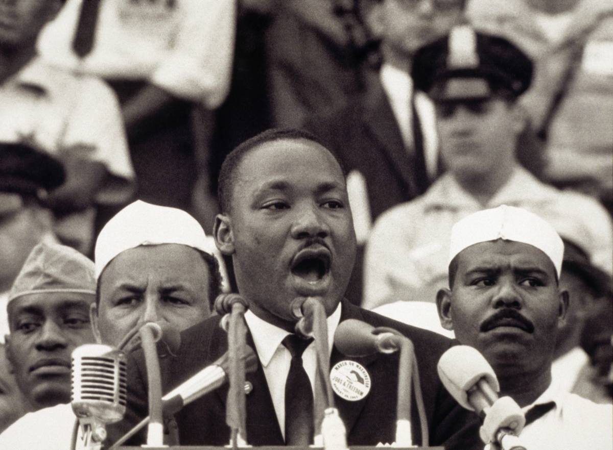 Martin Luther King Giving [redacted] Speech