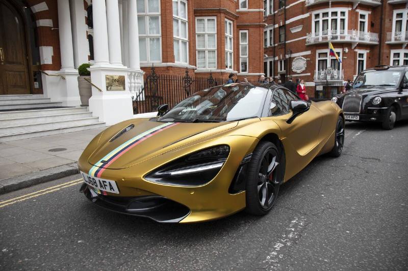 Gold McClaren in Knightsbridge In London