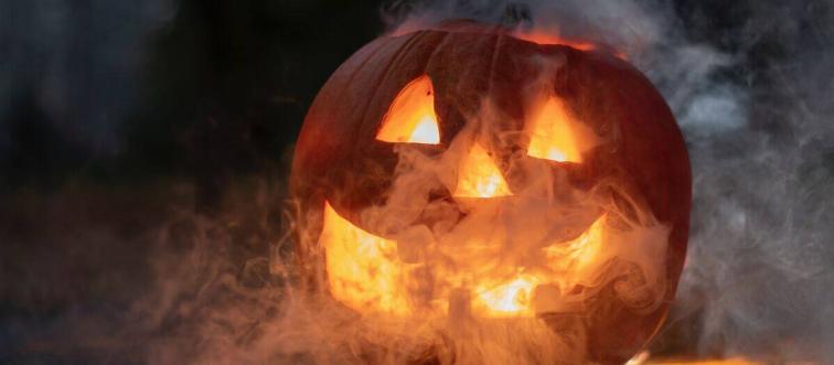 jack-o-lantern with smoke