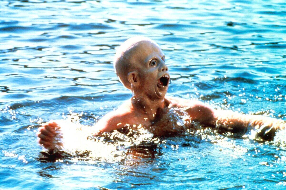 deformed man in the water