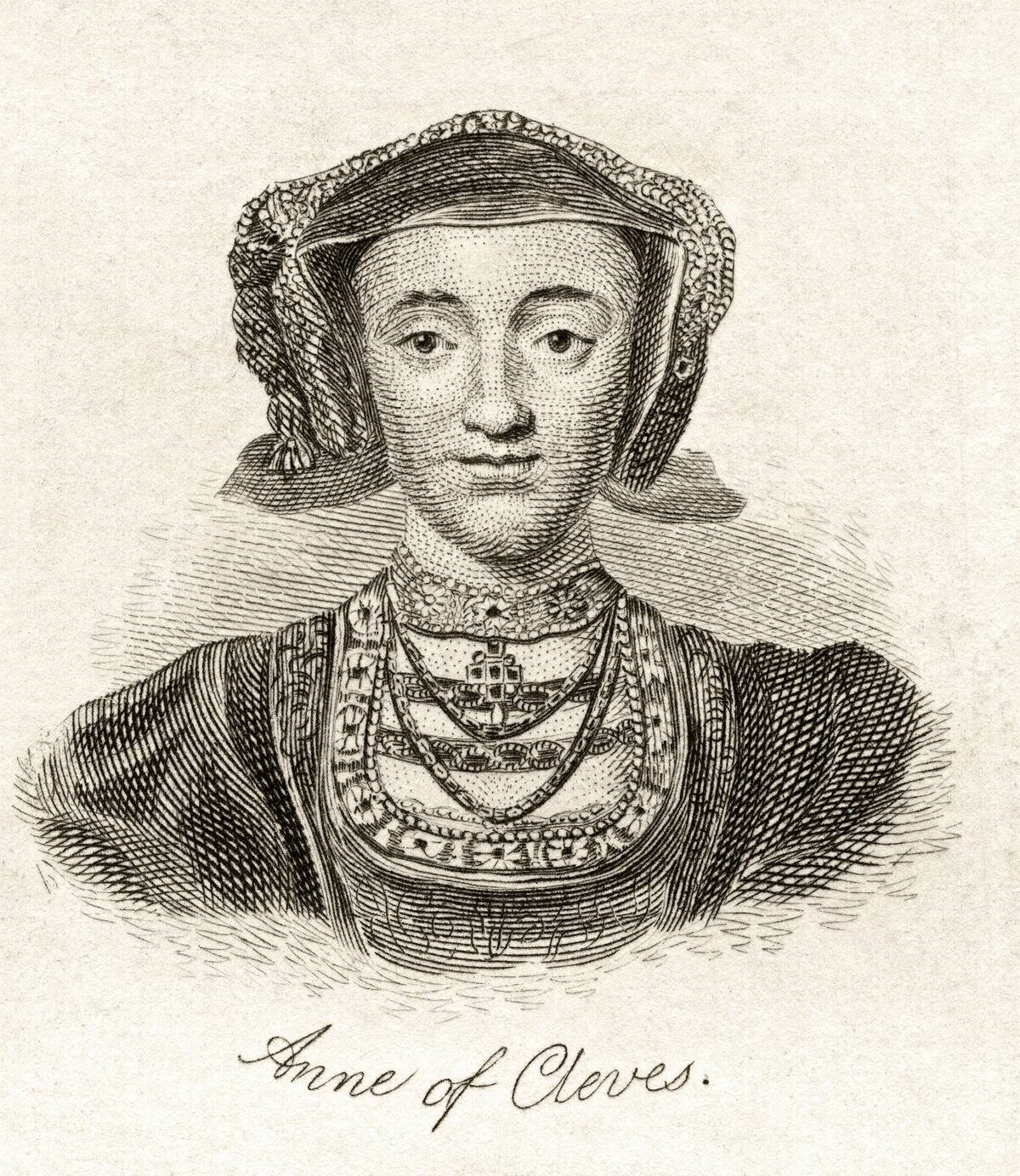 Anne of Cleves 1515 -1557 Queen consort of England Fourth wife of Henry VIII From the book Crabbs Historical Dictionary published 1825...