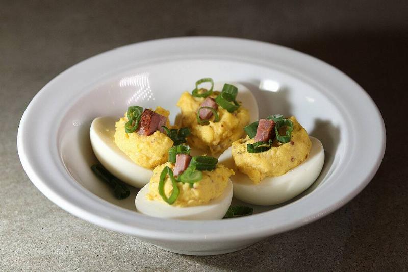 deviled eggs 156688101 deviled eggs with scallion and ham