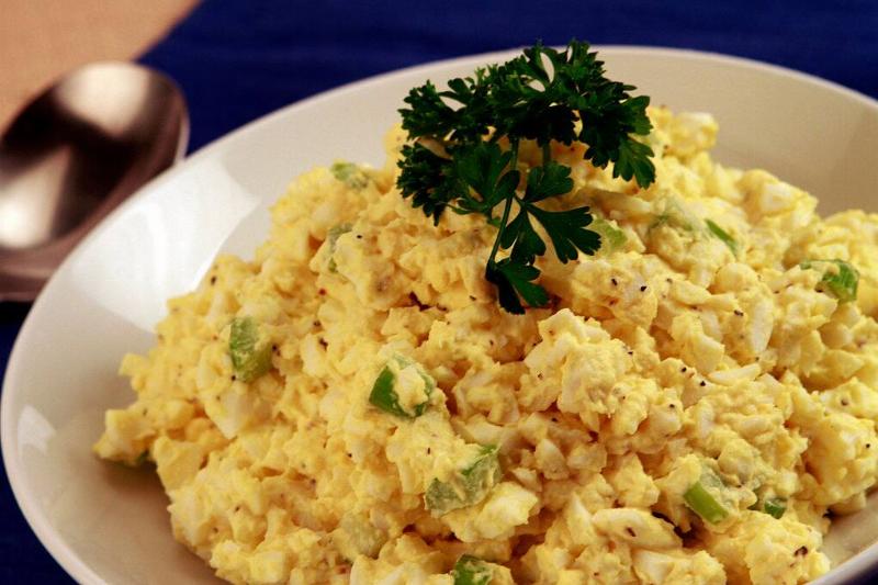 egg salad 566018555 egg salad with parsley garnish