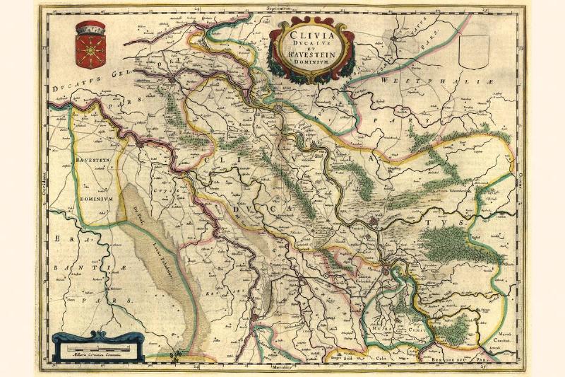 Map Of The Duchy Of Cleves & Ravenstein Domain