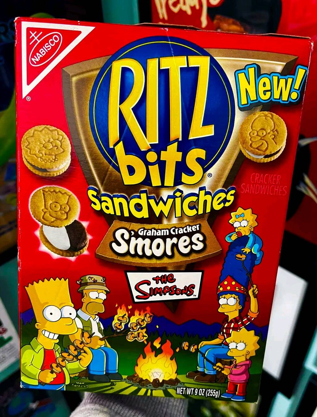 box of ritz bits s'mores with the simpsons