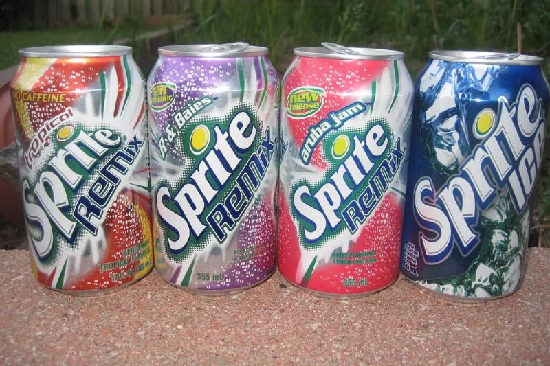 a few cans of Sprite Remix