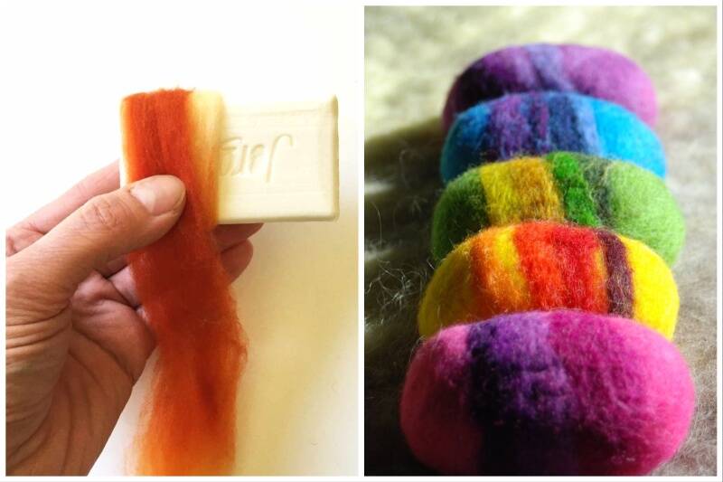 Felted soap