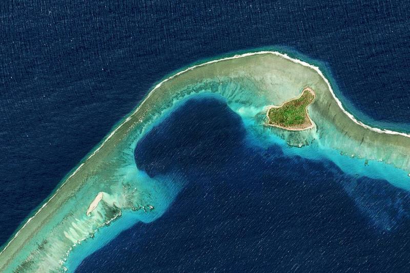 Satellite views of Bikini Atoll, Marshall Islands