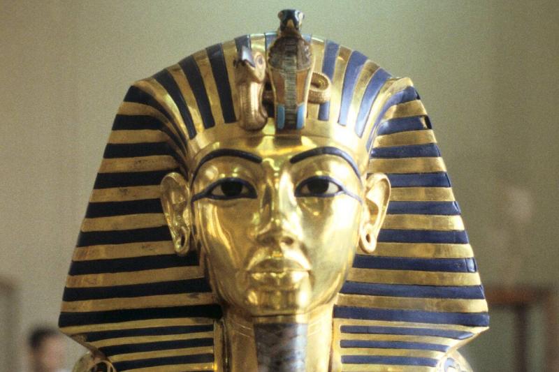 Gold and lapis lazuli funerary mask of Tutankhamun, King of Egypt, c1323 BC. Gold and lapis lazuli funerary mask of Tutankhamun, King of Egypt, c1323 BC.