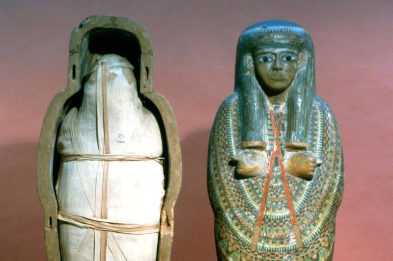 Mummy and Coffin, Egyptian, 21st Dynasty. Mummy and Coffin, Egyptian, 21st Dynasty.