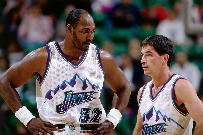 Karl Malone and John Stockton Game Portrait Karl Malone and John Stockton Game Portrait