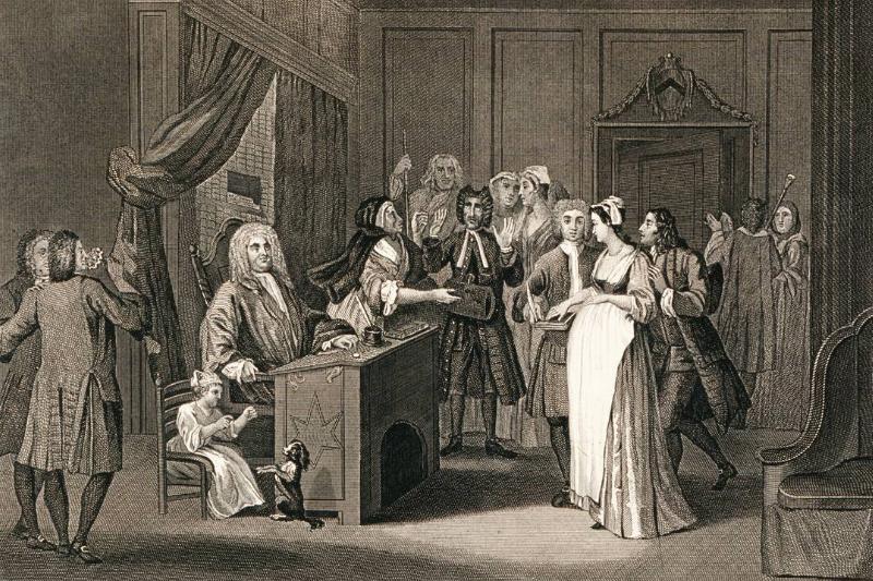 Woman Swearing a Child, 18th century. Artist: I Cook Woman Swearing a Child, 18th century. Artist: I Cook