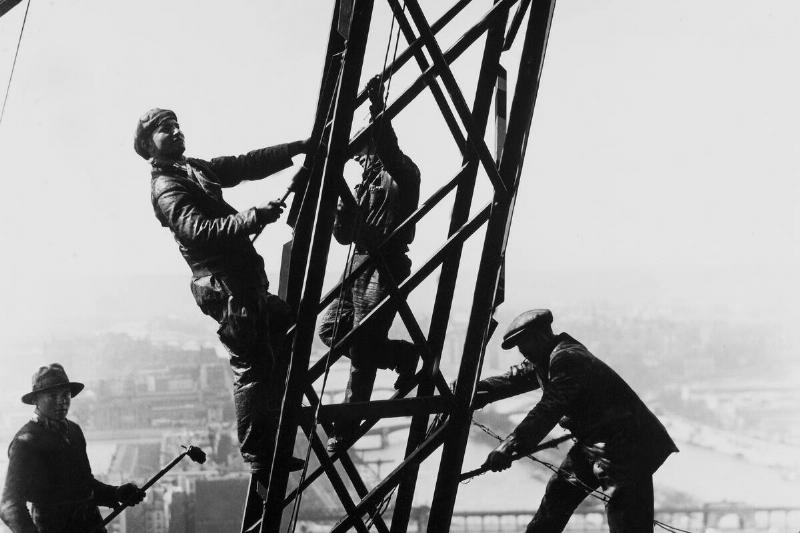 Cleaning Works Of Eiffel Tower In Paris On April 23Rd 1932