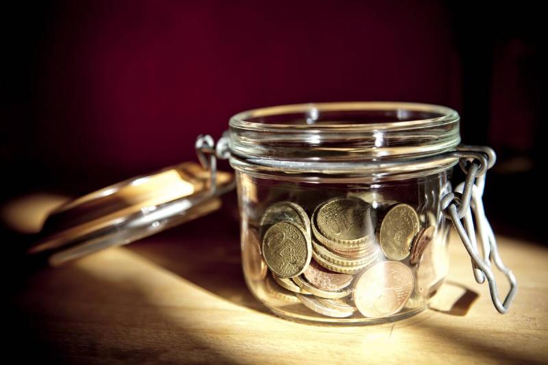 Coins in a jar