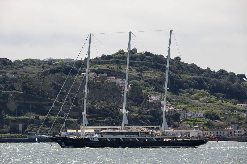Three-Masted Bermuda Rigged Schooner Eos In Lisbon Three-Masted Bermuda Rigged Schooner Eos In Lisbon