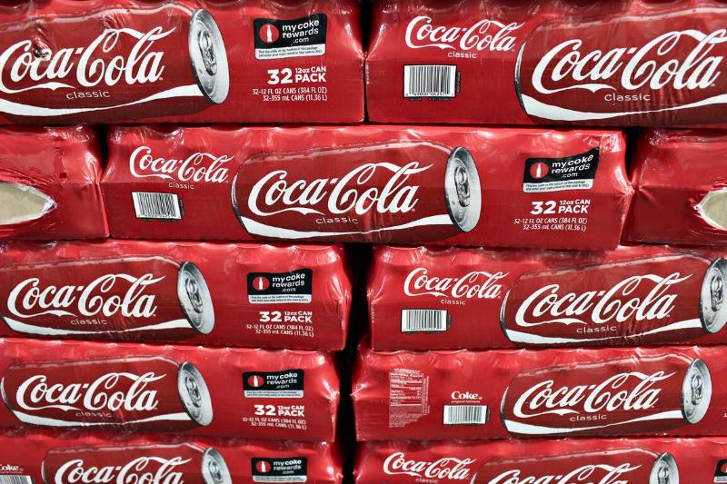 Coca-Cola products sit on display inside a Costco store in Q