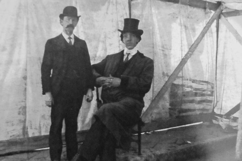 Edouard Beaupré with one of his business managers Joseph Patenaude in 1904