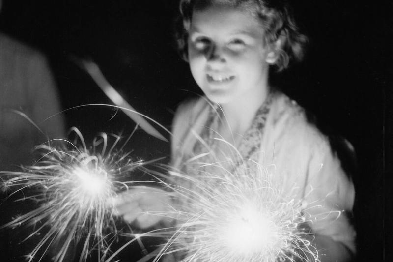 Girl Holding Sparkler Firework