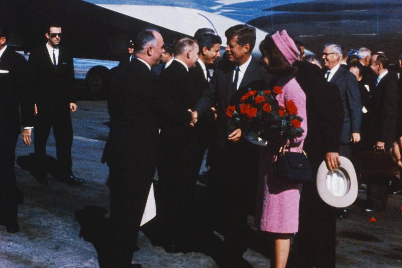 Jackie and John F Kennedy Arriving at Airport