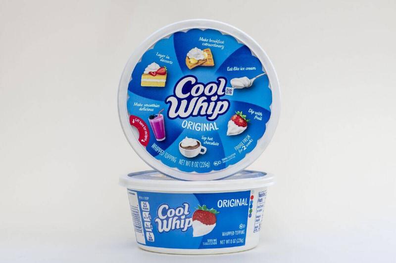 Cool whip topping on white background