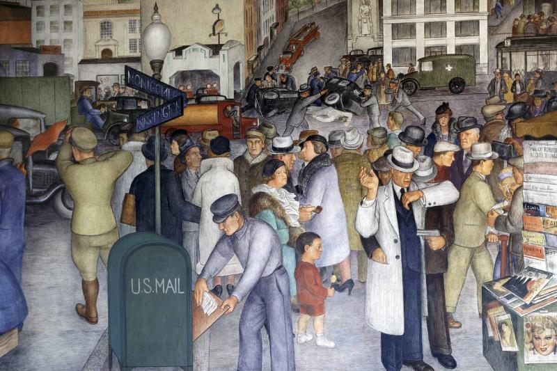 Detail of City Life by Victor Arnautoff