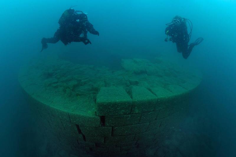 Underwater Castle ruins in Lake Van