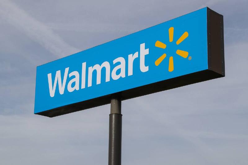 A sign with the Walmart logo is seen outside of a Walmart...