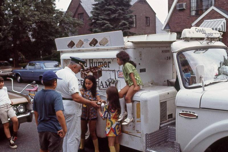 Children Buy Ice Cream From The Good Humor Man