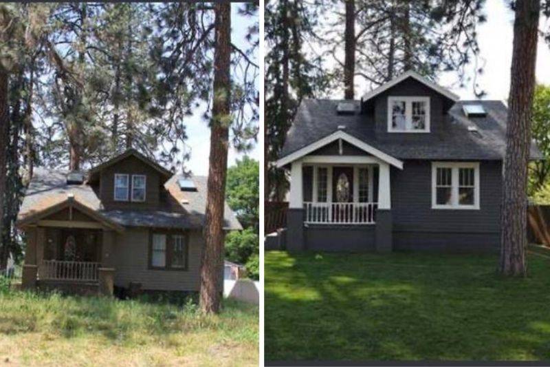 someone's before and after picture of their house
