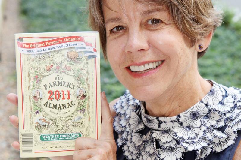 GettyImages-1451374862 Janice Stillman, editor of the Farmer's Almanac, with the 2011 edition.