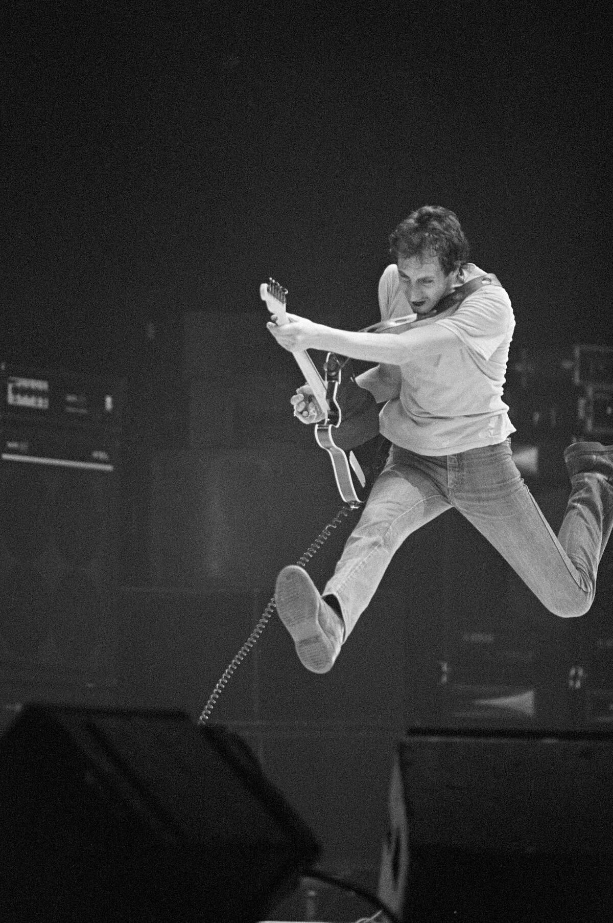 Guitarist Pete Townshend Jumping