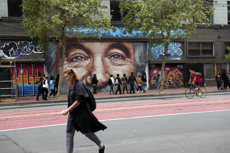 Robin Williams mural on Market Street in San Francisco, Calif., on Wednesday, April 3, 2019.