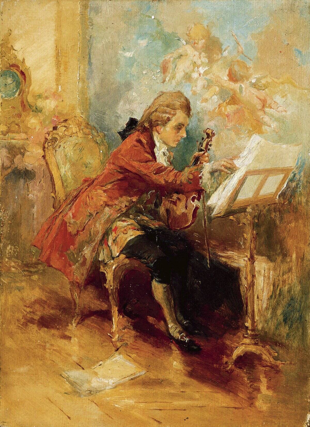 Austria, Wolfgang Amadeus Mozart Composing in his Room in Vienna
