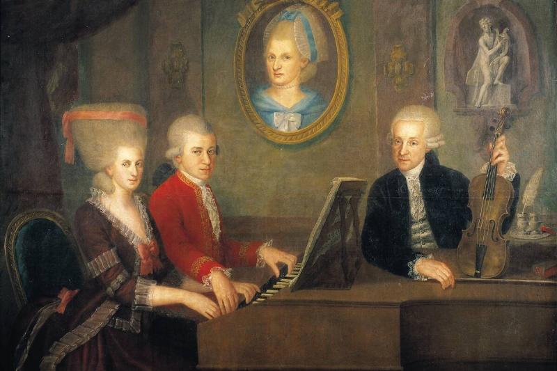 Leopold Mozart with his children