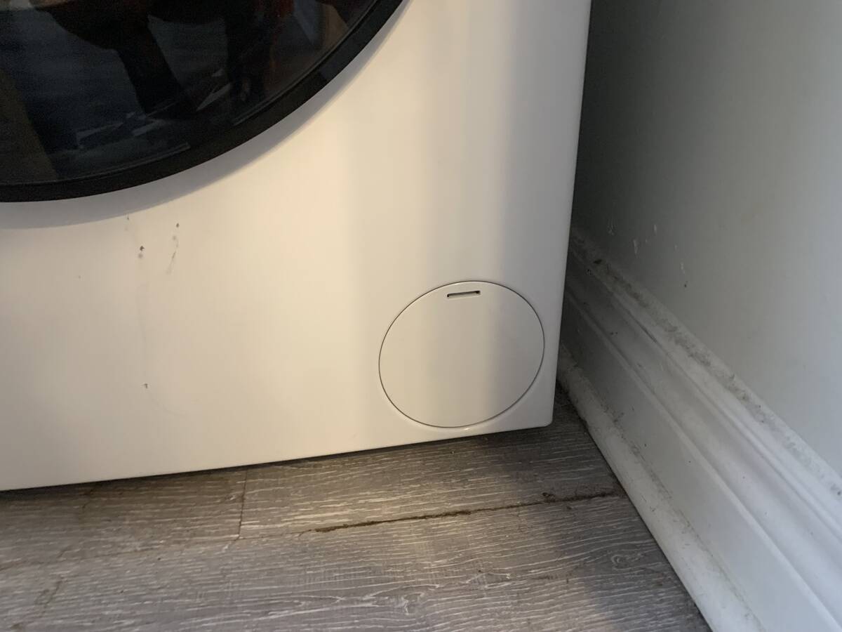 The hatch to access the drain. 