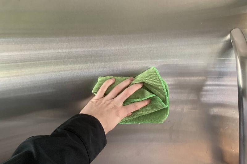 Buffing in the flour.