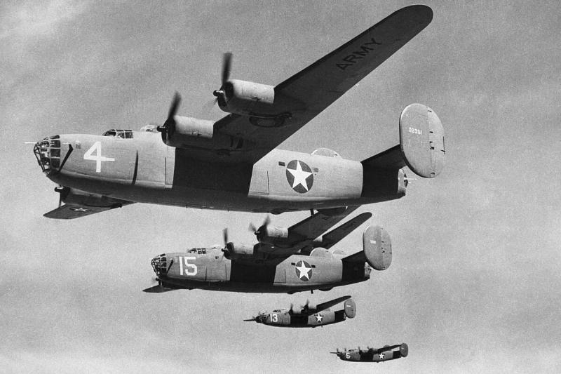 B-24 Bombers In Mid-Flight