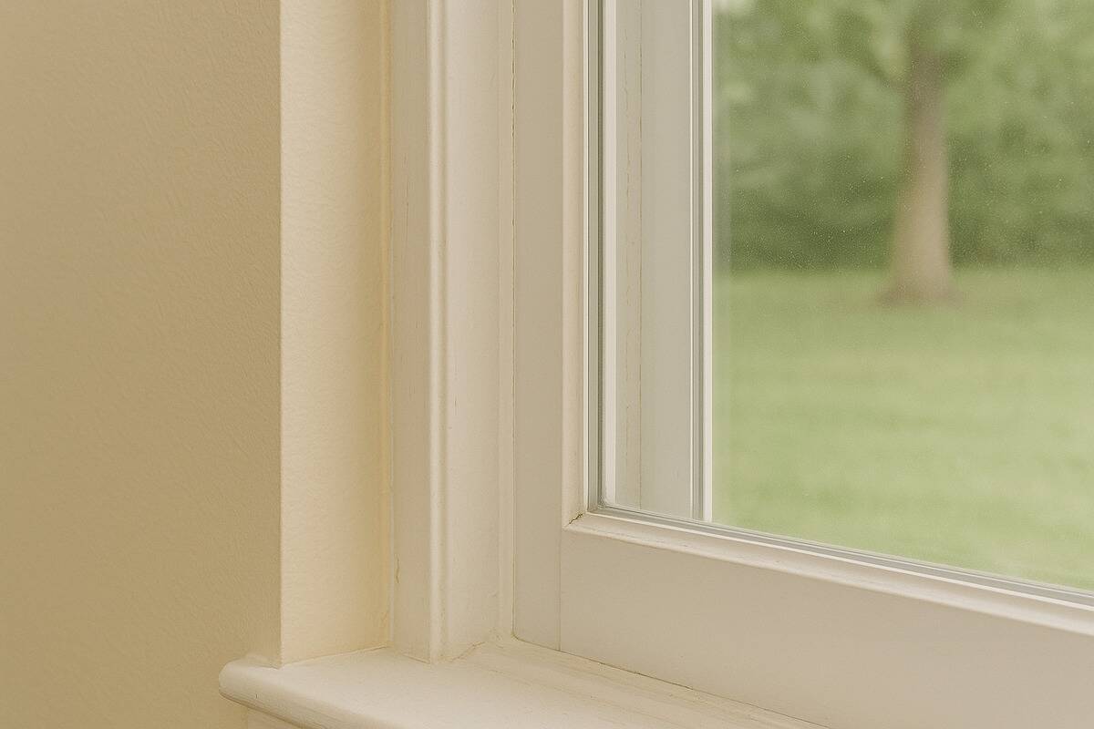 dry caulk Caulking drying on a window.