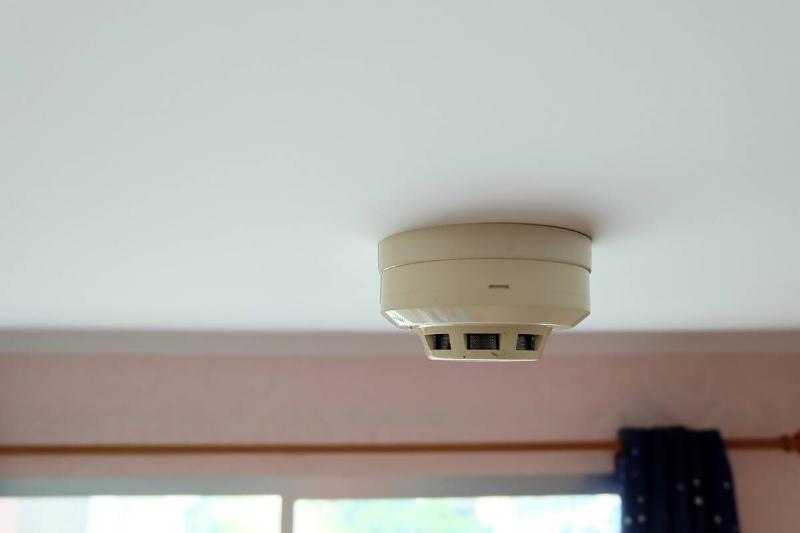 An indoor smoke detector.